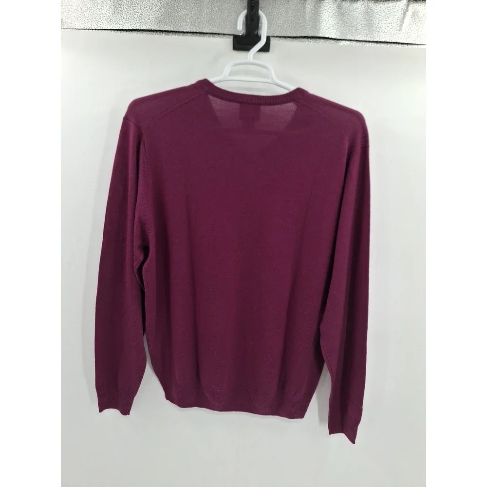 Jos A Bank Signature Collection‎ 100% Wool Mens Large Berry V Neck